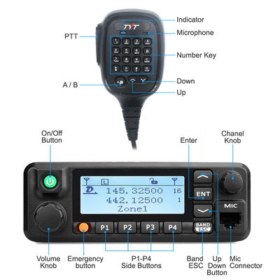 1000 channels Digital Mobile Radio VHF UHF 50W High Power Walkie Talkie TYT MD-9600