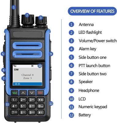 VHF 136-174MHz Tk-3207 UHF 400-470MHz Two Way Radio Long Range Walkie Talkie for BF-DR1802