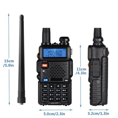 Handheld Walkie Talkie BF UV5R 8w Dual Band UHF VHF Ham Radio 400-470MHz 3km Range