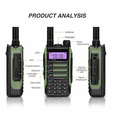UHF USB Charger Vox PC Programming Wireless Walkie Talkie for Hiking and Mountaineering