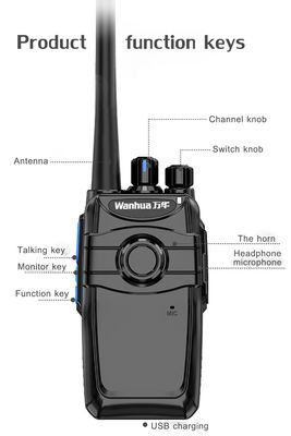 Professional Walkie Talkie Dual Band Earpiece Headset with PTT Mic Output Power 3W
