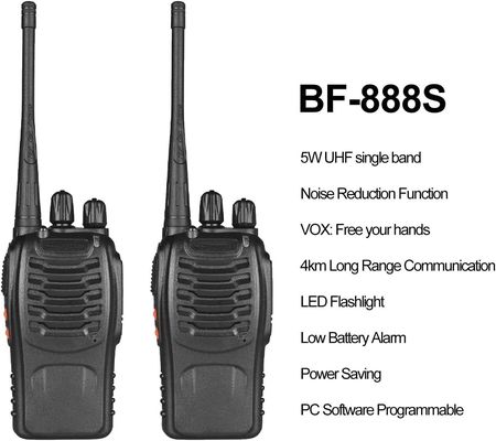 UHF/VHF Dual-Band Wireless Intercom BF-888S for Communication and 99 Storage Channels
