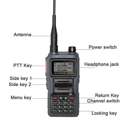 199 Channels Storage UHF/VHF Handheld Walkietalkie Digital Intercom Original Uhf Vhf