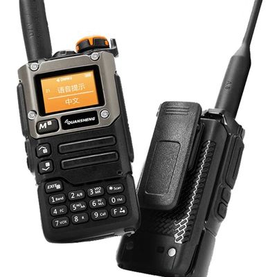 Double Band Analog Radio Two Way Walkie Talkie Black Handheld for Smooth Communication