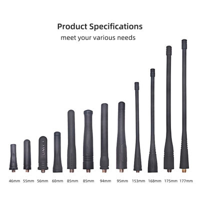 Black 2w UHF VHF Fm Walkie Talkie Rubber Antenna for Long Distance Communication