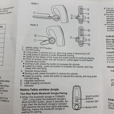GMRS Two Way Radio Wireless Headphones for XIR P8608 P8668I DP4801 Walkie Talkie Type