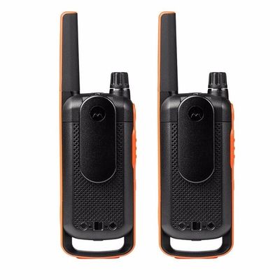 T82 GMRS Radio Mini Walkie Talkie 20 Channels 1-10km Range Orange Handheld Flashlight