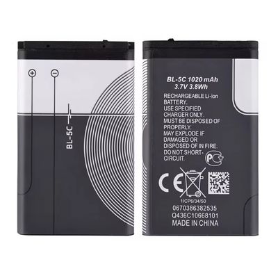 BL-5C Li-ion Rechargeable Battery for Nokia1100 1600 E60 N70 Stocked and Affordable