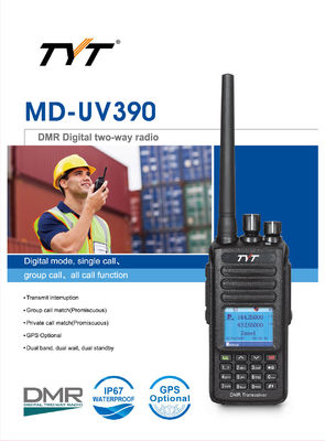TYT MD-UV390 IP67 Waterproof DMR TDMA Dual Band Walkie Talkies Digital Mobile Radio