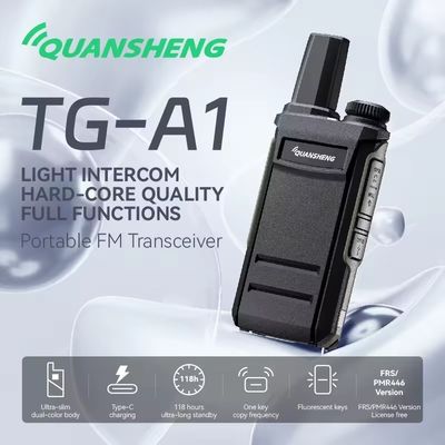 1-3km Talk Range QuanSheng TG-A1 Wireless Long Range Transmitter Professional Black Handheld Walkie Talkie