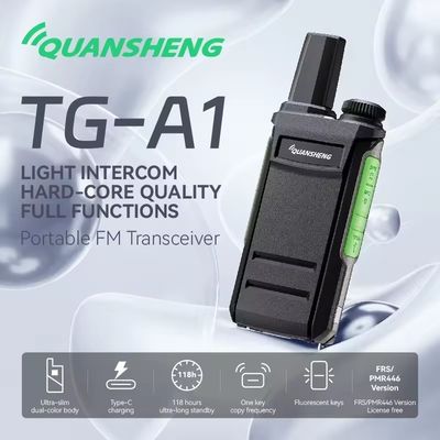 1-3km Talk Range QuanSheng TG-A1 Wireless Long Range Transmitter Professional Black Handheld Walkie Talkie