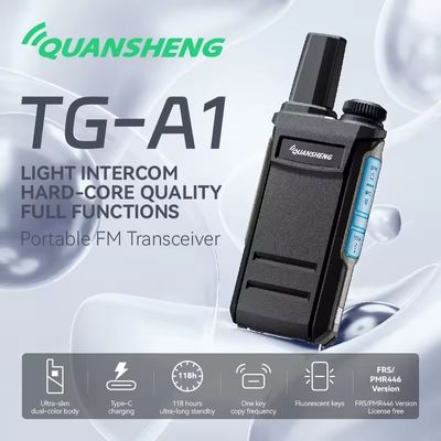 1-3km Talk Range QuanSheng TG-A1 Wireless Long Range Transmitter Professional Black Handheld Walkie Talkie