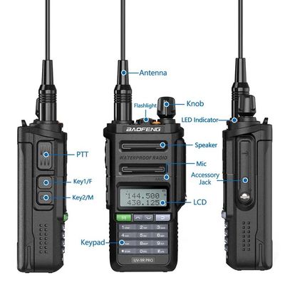 GMRS Walkie Talkie Type Baofeng UV-9R PRO Waterproof IP68 Long Range UHF/VHF Ham Radio