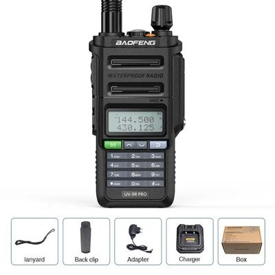 GMRS Walkie Talkie Type Baofeng UV-9R PRO Waterproof IP68 Long Range UHF/VHF Ham Radio