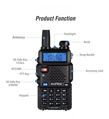 5 Colors Vhf Walkie Talkie Dual Band Digital Baofeng Uv-5r Two Way Radio for Ham Radio