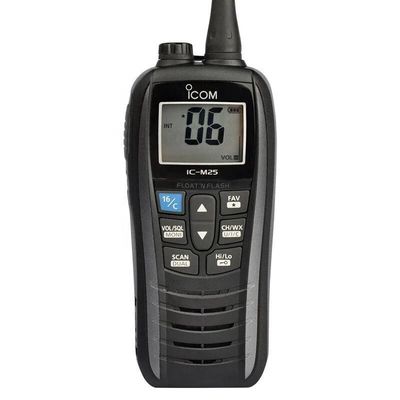 Marine IC-M25 Handheld Intercom Walkie Talkie 5W 128 / 16 Channels Waterproof Portable Black in 2024
