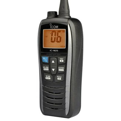 Marine IC-M25 Handheld Intercom Walkie Talkie 5W 128 / 16 Channels Waterproof Portable Black in 2024