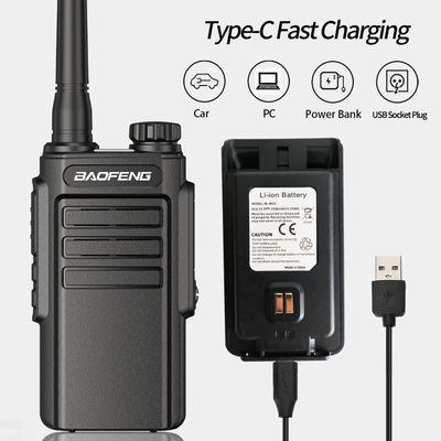 UHF 400-470MHz Handheld Walkie Talkie Type-C Charge Upgrade BF-888S Radio for Outdoor