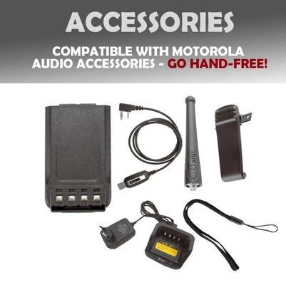 Black Belfone Bf-Td515 VHF UHF Radio Long Range 5W Portable Wireless 2 Way Commercial