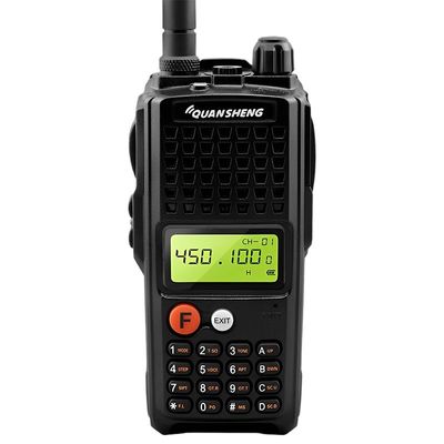 Black Walkie Talkie with 4000mAh Battery Capacity and Multiple Frequencies Scanning