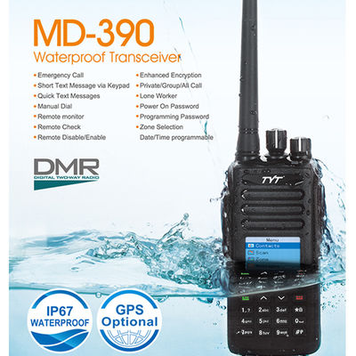 131*61*36mm TYT MD-UV390 DMR Digital Walkie Talkie IP67 Waterproof VHF/UHF Transceiver