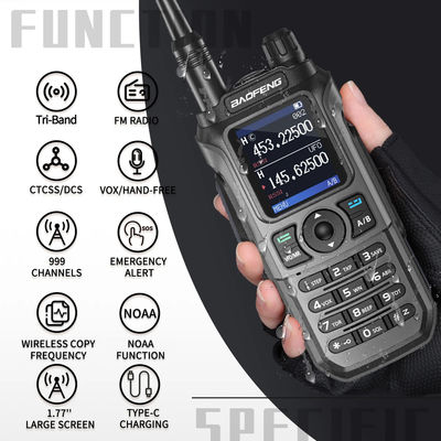 Long Range UV-21 Pro V2 Dual Band Walkie Talkie with High Capacity 2600MAH Battery