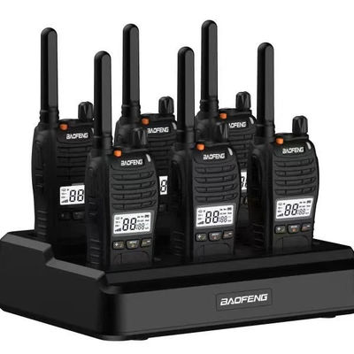 Six Way Charger Walkie Talkie with 136-174/403-527MHZ Frequency Range and VOX Function