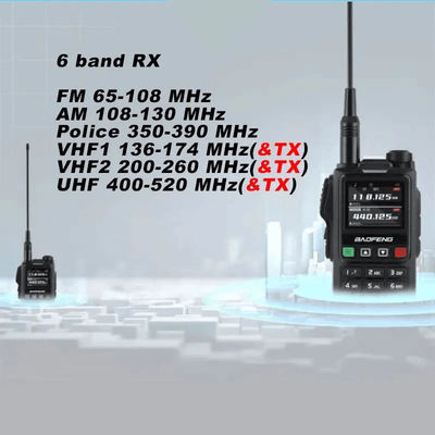 133*62*32mm Black Walkie Talkie Hm-618 Power-Saving Mode Wide/Narrow Band GPS/Glonass