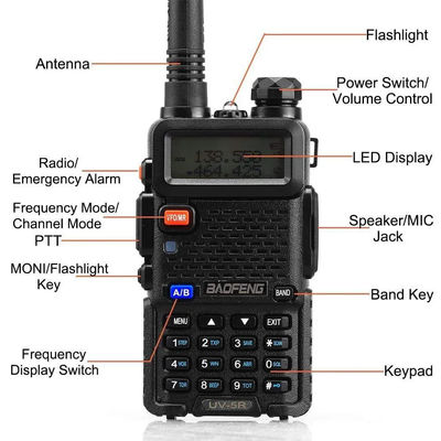 136-174/400-520MHz Frequency Range Portable Wireless Walkie Talkie for Team Communication