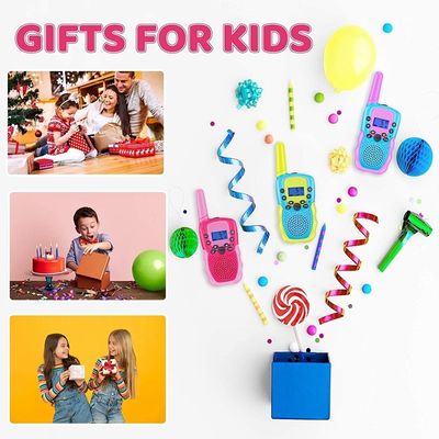 Pocket Radio Toy for Kids Long Range Transceiver Rechargeable 22 Channels Cartoon Design