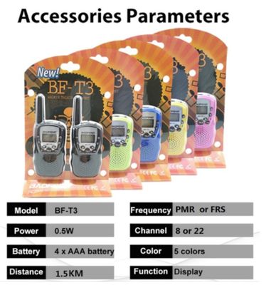 Pocket Radio Toy for Kids Long Range Transceiver Rechargeable 22 Channels Cartoon Design