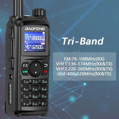 1-10KM Talk Range Baofeng UV-28L 10W Tri-Band Intercom USB-C Charging Portable CB Radio