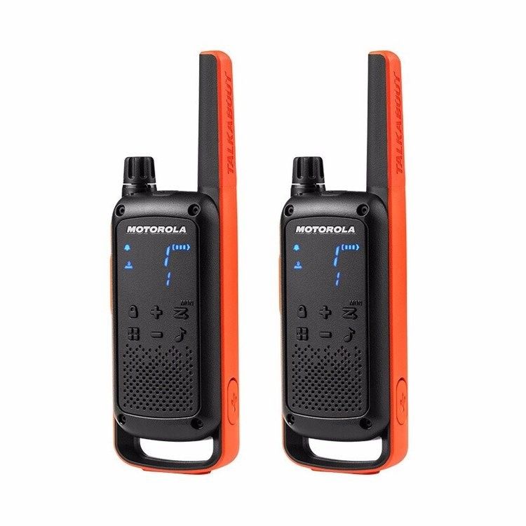 T82 GMRS Radio Mini Walkie Talkie 20 Channels 1-10km Range Orange Handheld Flashlight
