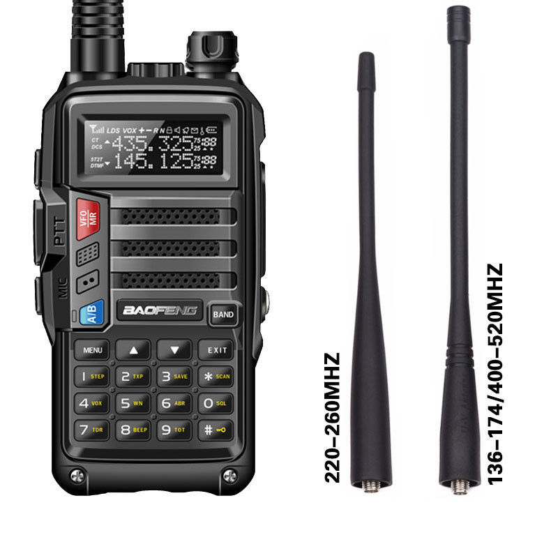 Two-Way Walkie Talkie VHF UHF Frequency Type 3.7V Operating Voltage
