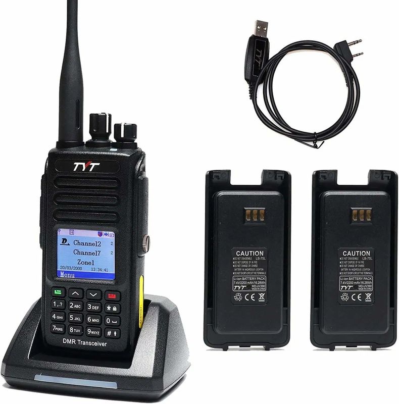 Ham Walkie Talkie Tyt MD-UV390 Dual Band VHF UHF Dmr Radio Waterproof Dustproof IP67 201g