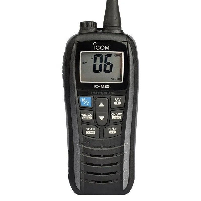 Marine IC-M25 Handheld Intercom Walkie Talkie 5W 128 / 16 Channels Waterproof Portable Black in 2024