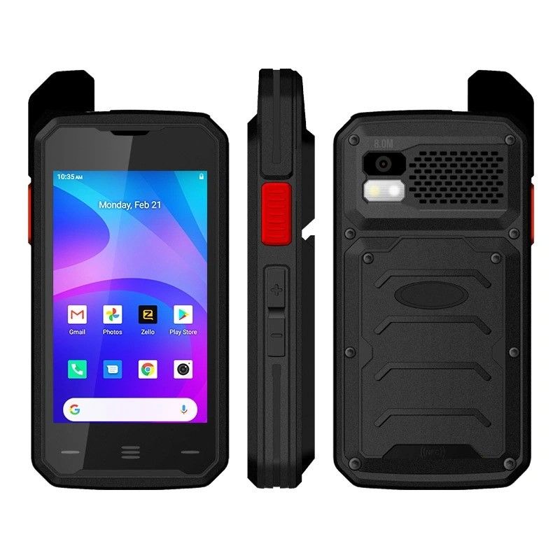 Black Uniwa F101 4 Inch Touch Screen Zello IP65 Waterproof Poc Radio 4G Android Walkie Talkie with NFC and Sos Button In 2024